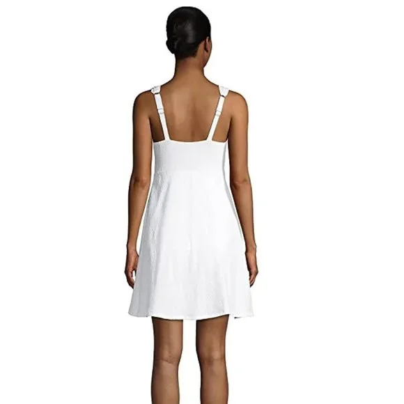 NWOT Lands' End Women Tummy Control Surplice Wrap Swim Dress Size 6P $150 Z229